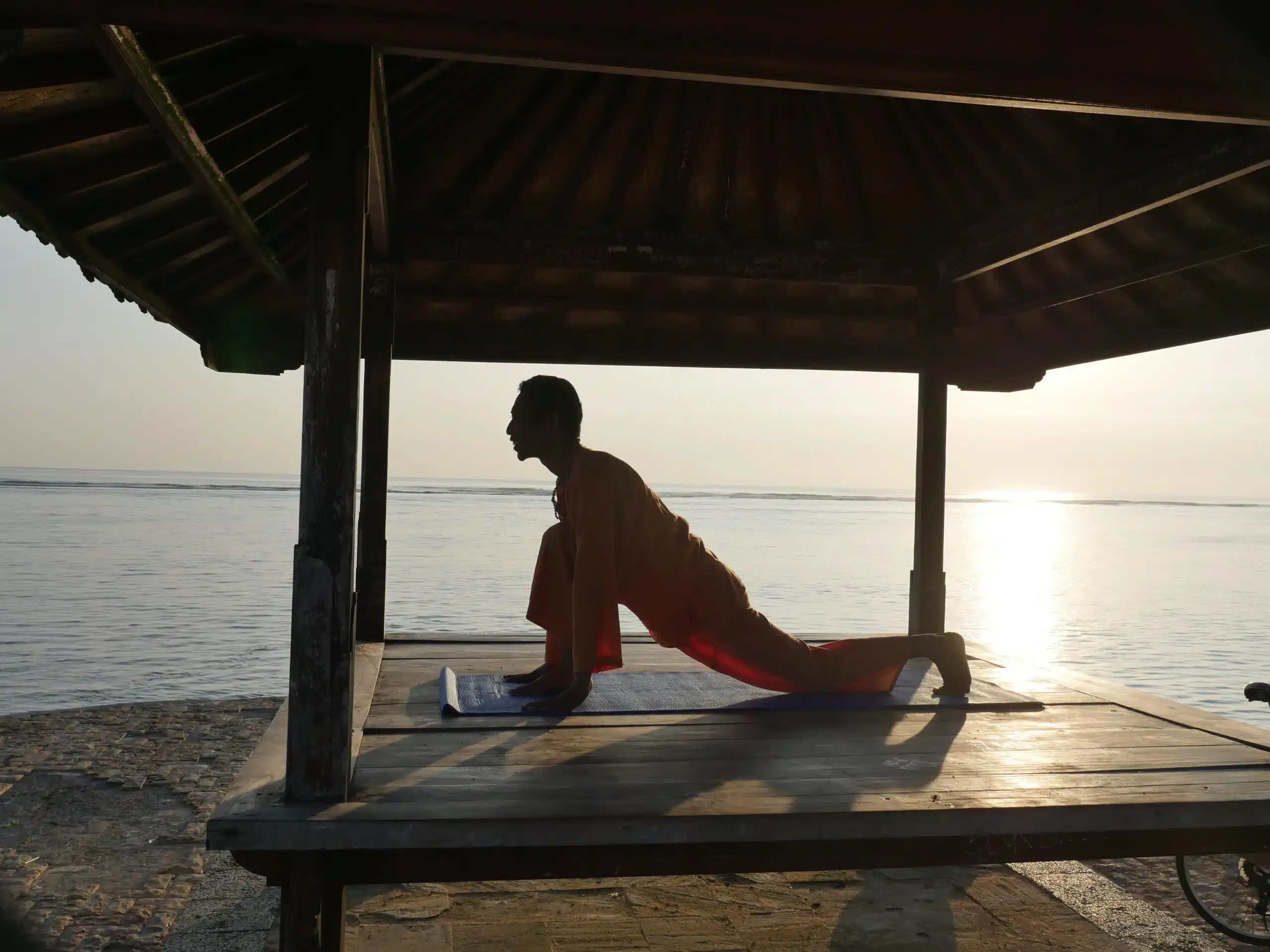 Swami doing yoga