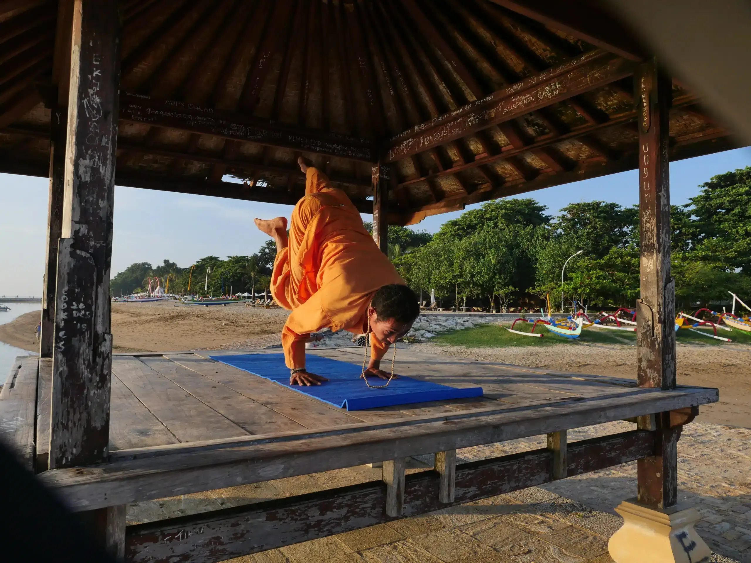 Swami doing yoga 
